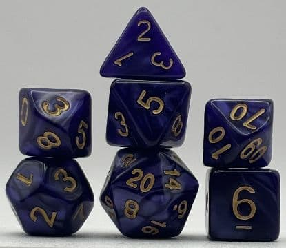 Kości RPG „Ametystowy Mrok” - komplet 7 kości - kości RPG HalfyCraft