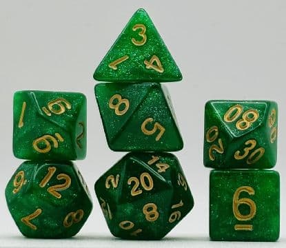 Kości RPG „Smoczy Bór” - komplet 7 kości - kości RPG HalfyCraft