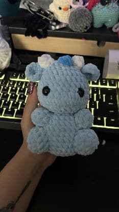 Smok amigurumi ręcznie robiony na szydełku - zielony pluszak handmade