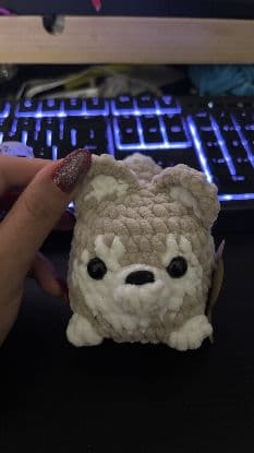 Wilk amigurumi ręcznie robiony na szydełku - szary pluszak handmade